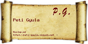 Peti Gyula névjegykártya